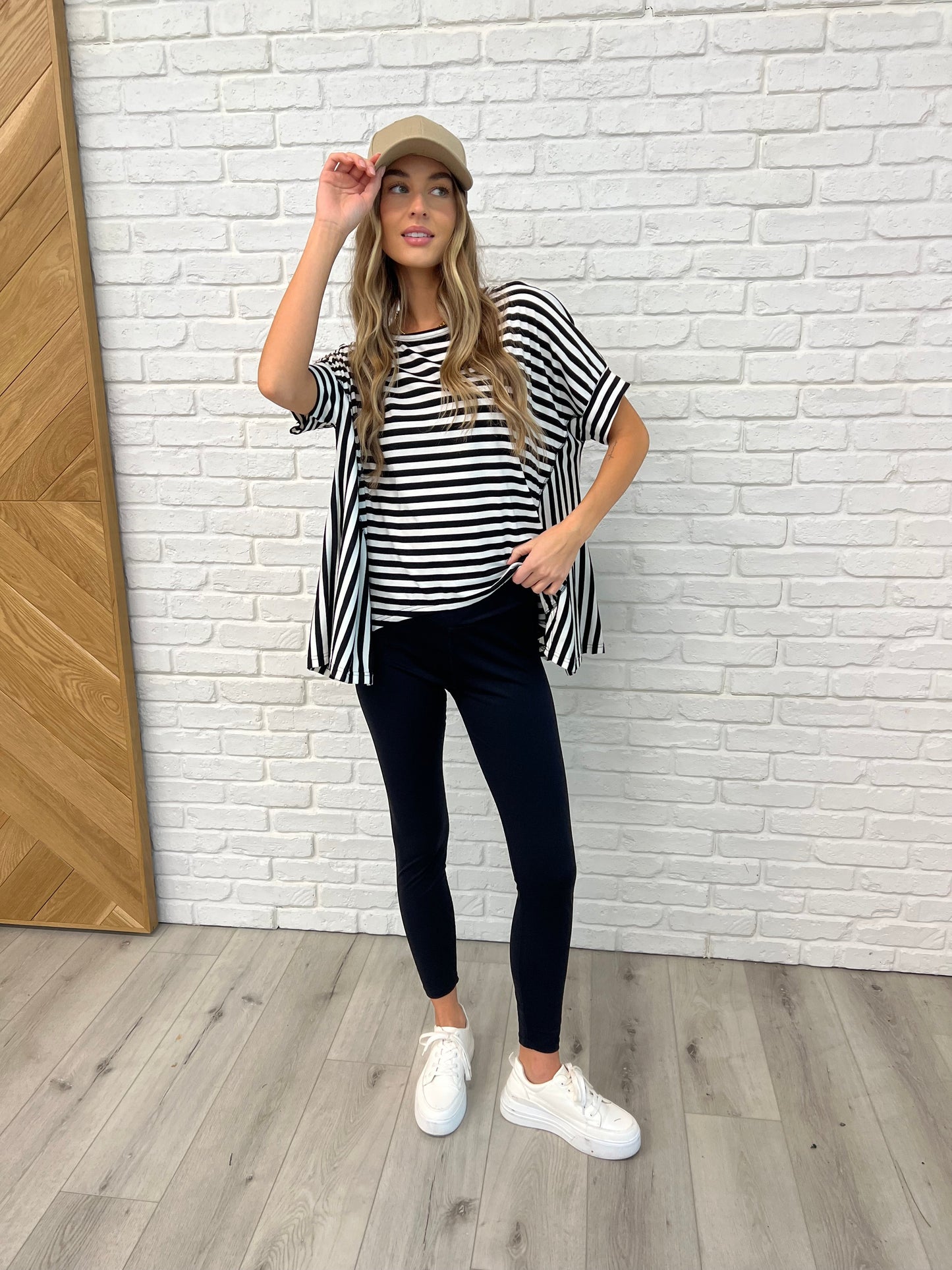 No Stopping It Striped Oversized Top