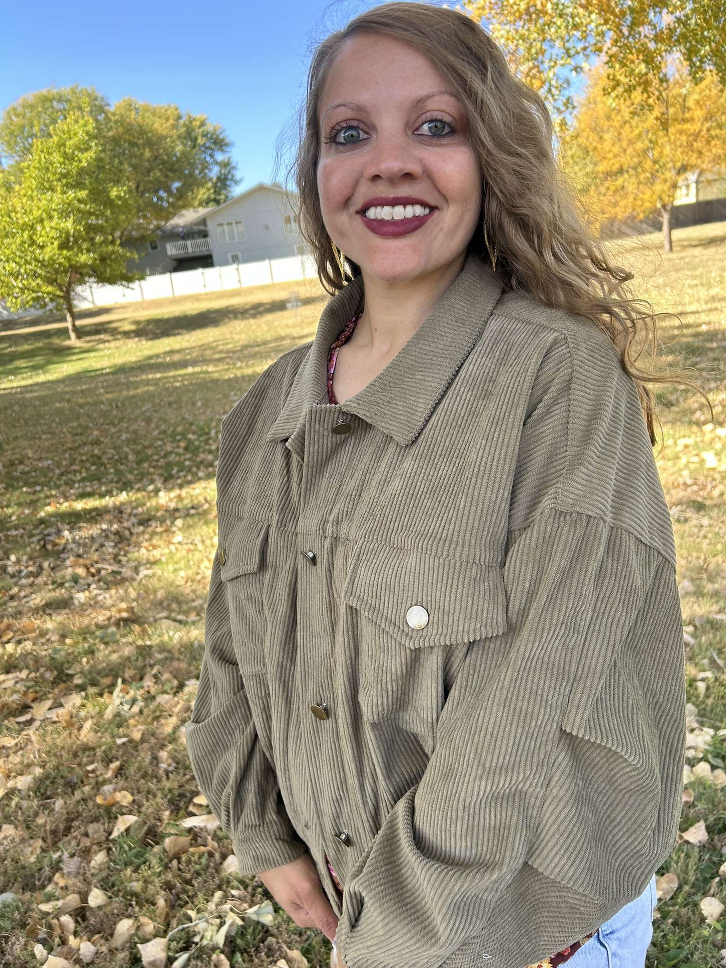 Primrose Corduroy Jacket in Olive