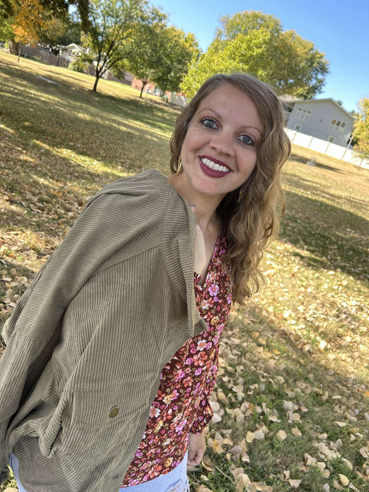 Sunday Brunch Blouse in Rust Floral